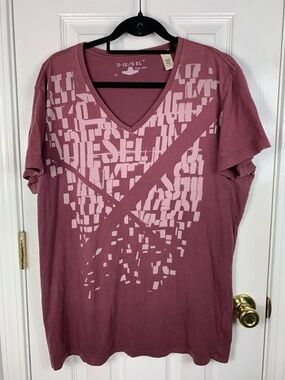 DIESEL Graphic V-Neck Short Sleeve Tee XXL